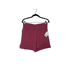 Cottagecore Lounge Shorts M Burgundy Elastic Waist‎ Casual Comfy NWT